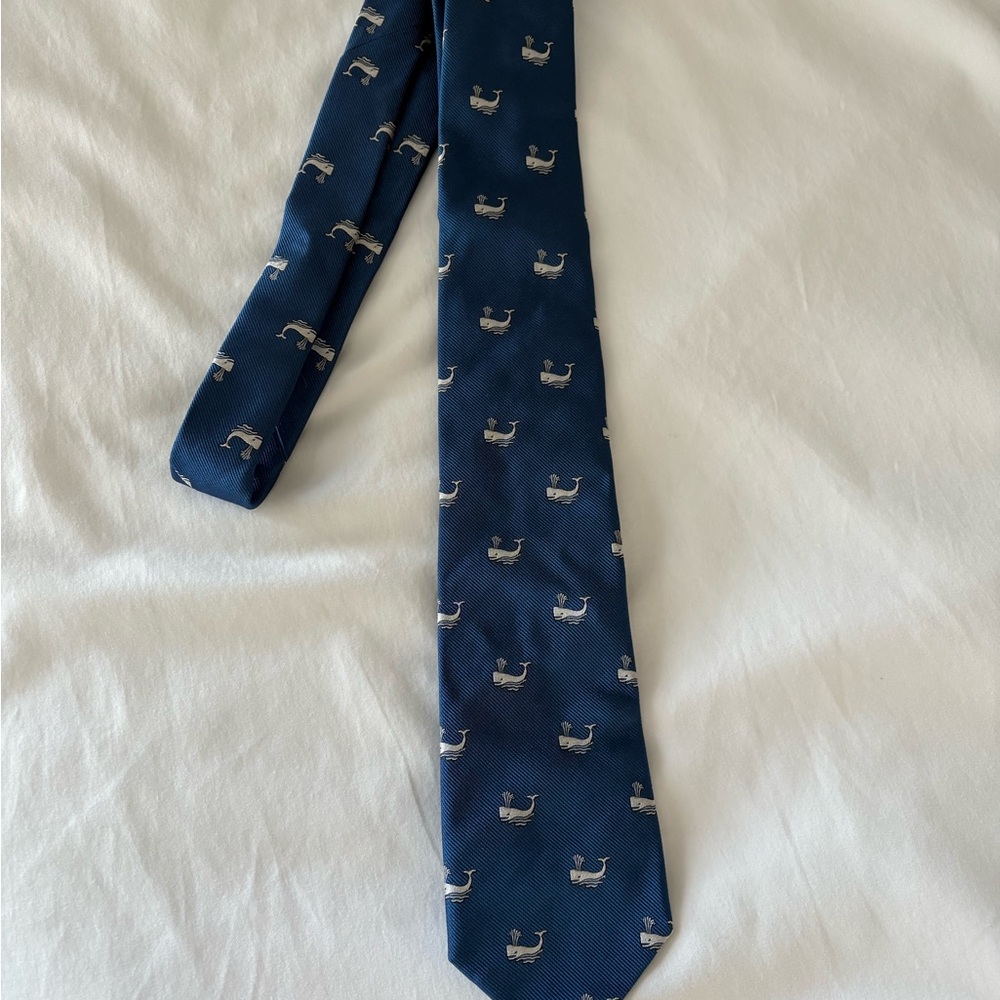 J. Crew Navy Blue Tie with Boat Motif